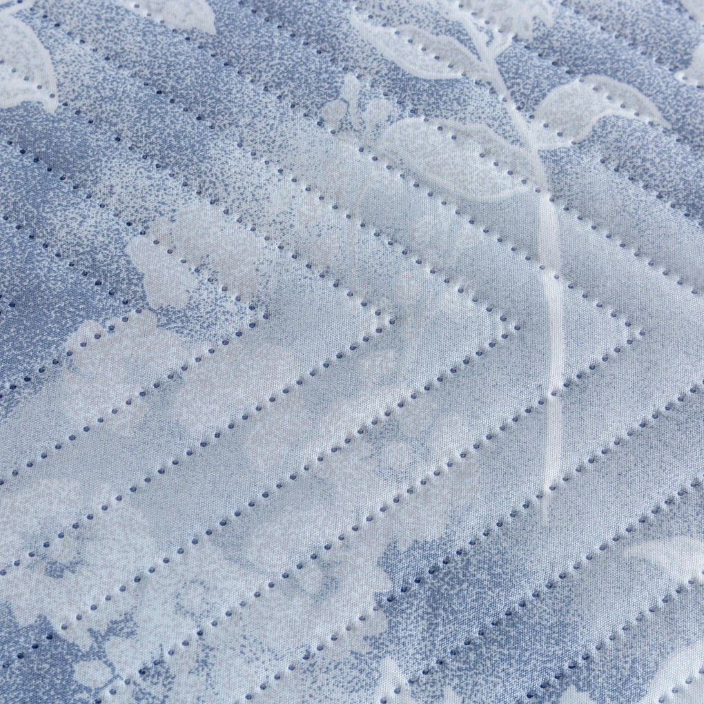 Prehoz na posteľ FLOWERS modrý / sivý Rozmer: 200 x 220 cm