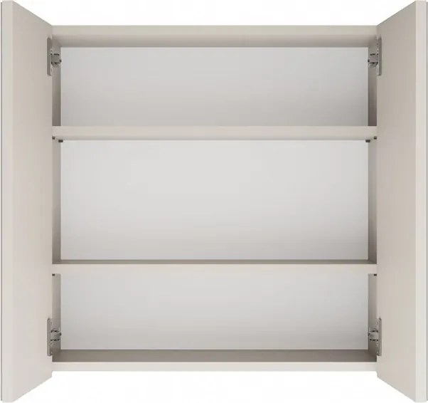 Závesná kúpeľňová skrinka so zrkadlom POLA 2DL kašmírová