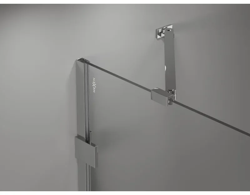 Mexen Lunar, pravostranný výklopný sprchový kút 90 x 80 cm, 8mm číre sklo, chrómový profil, 834-090-080-01-00-P