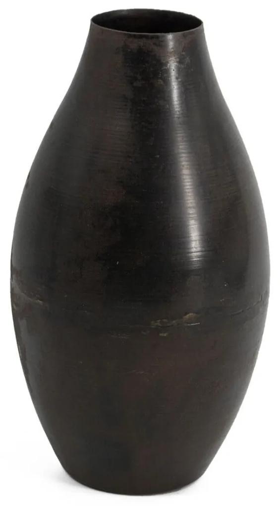 Čiernohnedá kovová váza KOLONY 25 cm