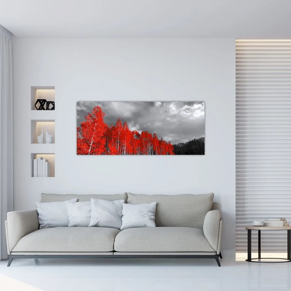 Obraz - Stromy vo farbe jesene (120x50 cm)