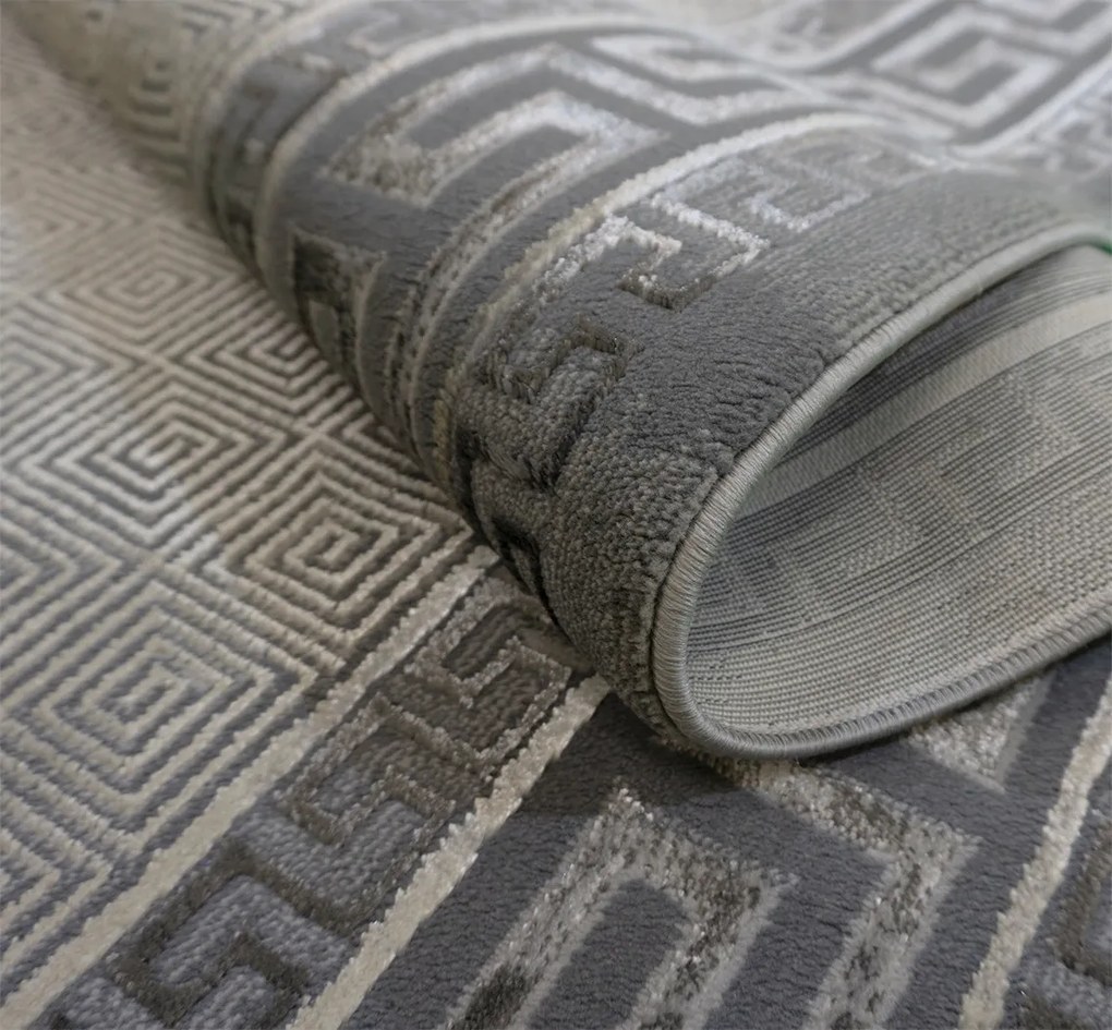 Koberec Esprit 3602 GREY – sivý obdĺžnikový koberec s vzorom Rozmer: 120x180 cm