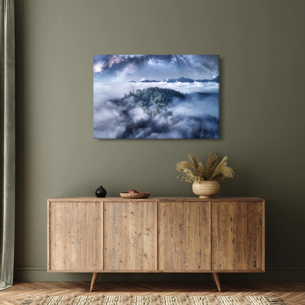 Obraz lesa v hmle (90x60 cm)