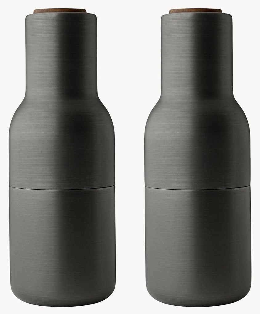 Súprava mlynčekov na soľ a korenie's drevenými vrchnákmi Bottle Grinder, 2 diely