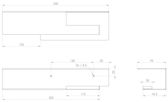 Sapho - Držiak toaletného papiera s poličkou 9,5x35 cm matná čierna