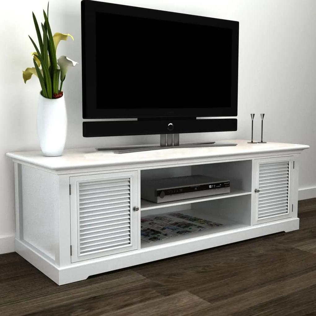 vidaXL Biela drevená skrinka pod televízor / TV stolík
