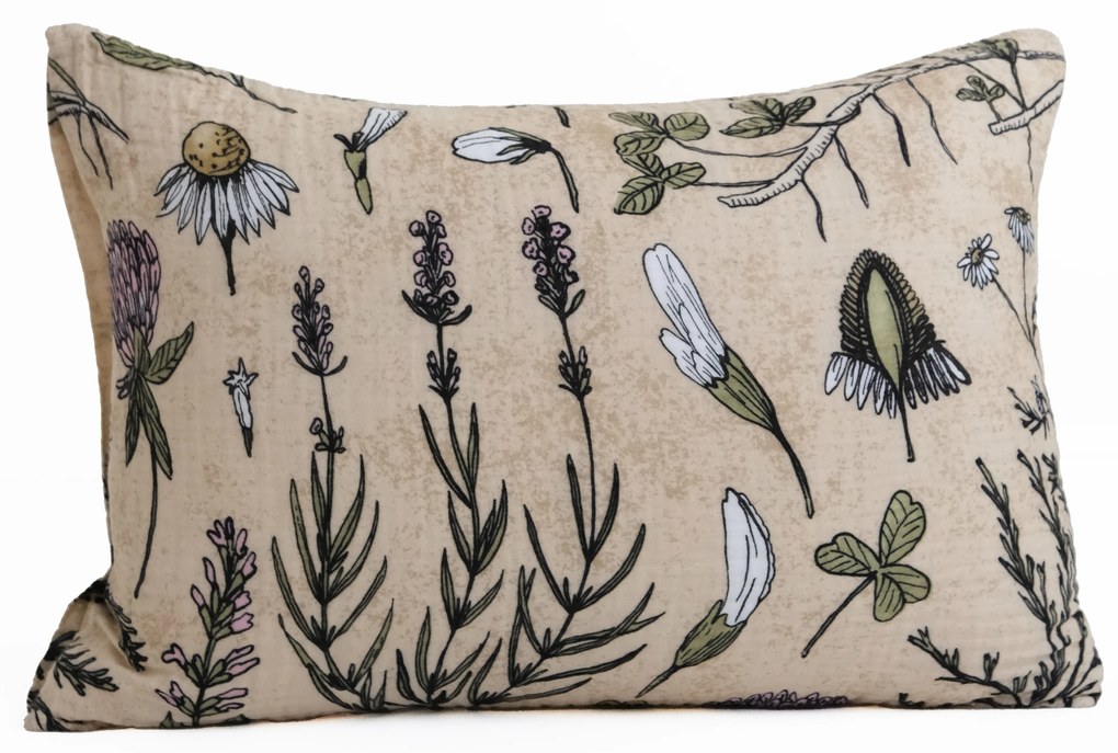 Mušelínová obliečka na vankúš 40 × 60 cm - Herbár