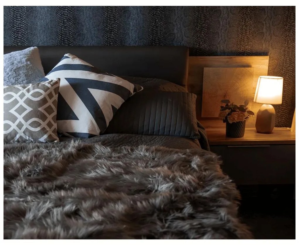 Keramická stolná lampa, sivohnedá taupe, QENNY TYP 3 AT15556