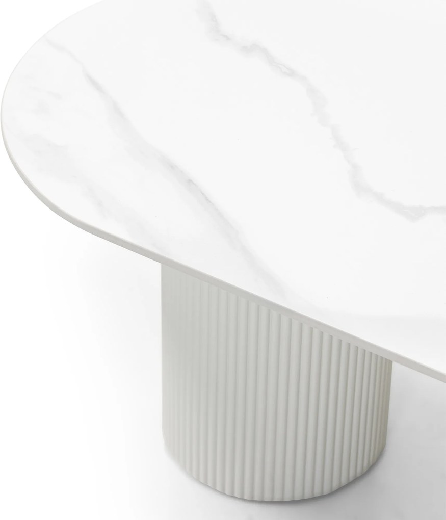 Konferenčný stolík Apulias 120 cm biely/mramor