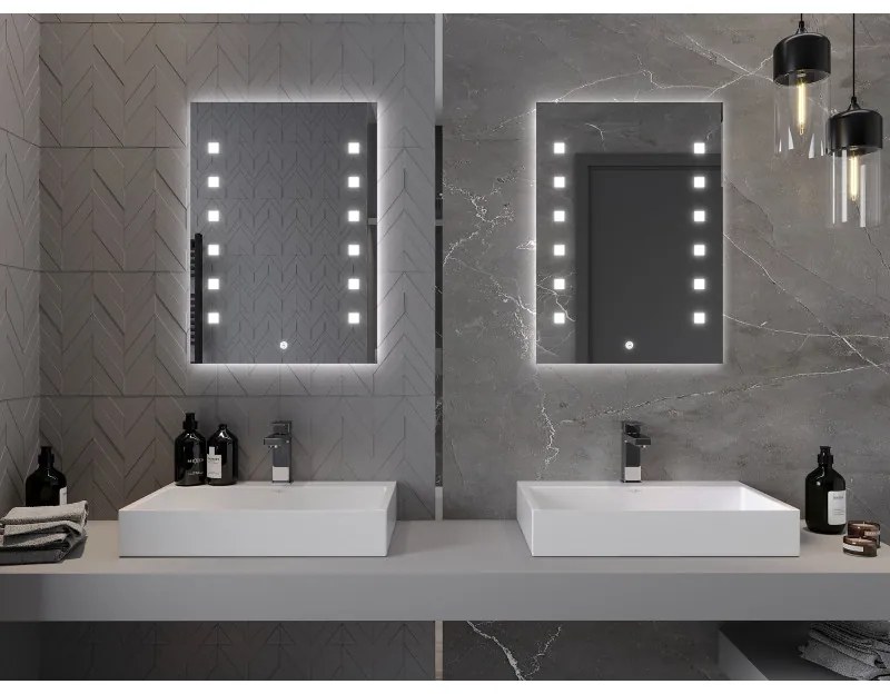 Mexen Ner, LED kúpeľňové zrkadlo s podsvietením 50x70 cm, 6000K, ochrana proti zahmlievaniu, 9809-050-070-611-00