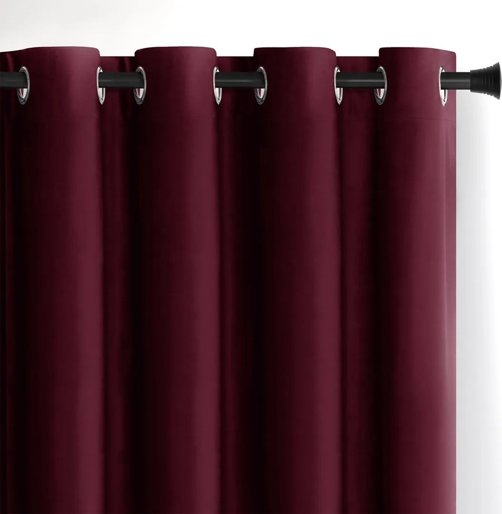 Záves AmeliaHome Velvet s priechodkami 140x270 cm vínový