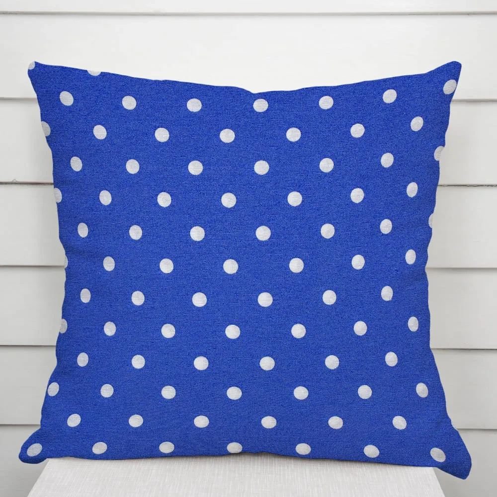 Biante Dekoračná obliečka na vankúš Leona LN-022 Biele bodky na sýto modrom 45 x 45 cm