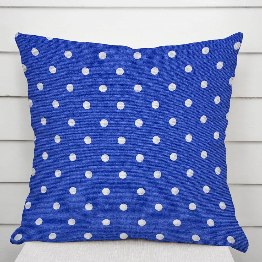 Biante Dekoračná obliečka na vankúš Leona LN-022 Biele bodky na sýto modrom 60 x 60 cm