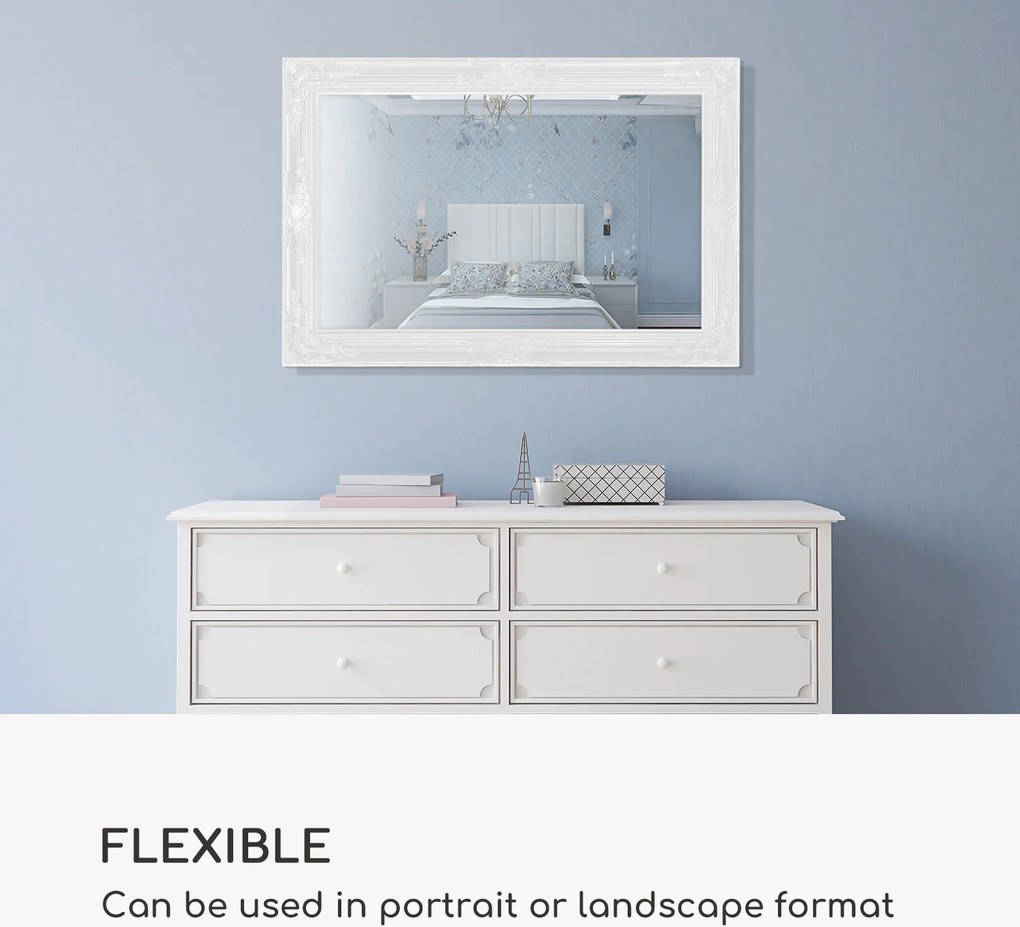 Casa Chic Manchester Nástenné zrkadlo s masívnym dreveným rámom Obdĺžnikové 90 x 60 cm