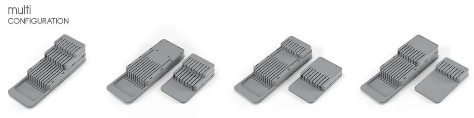 Sivý úložný systém na nože Metaltex