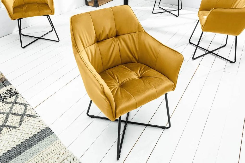 Dizajnová stolička Giuliana horčicová