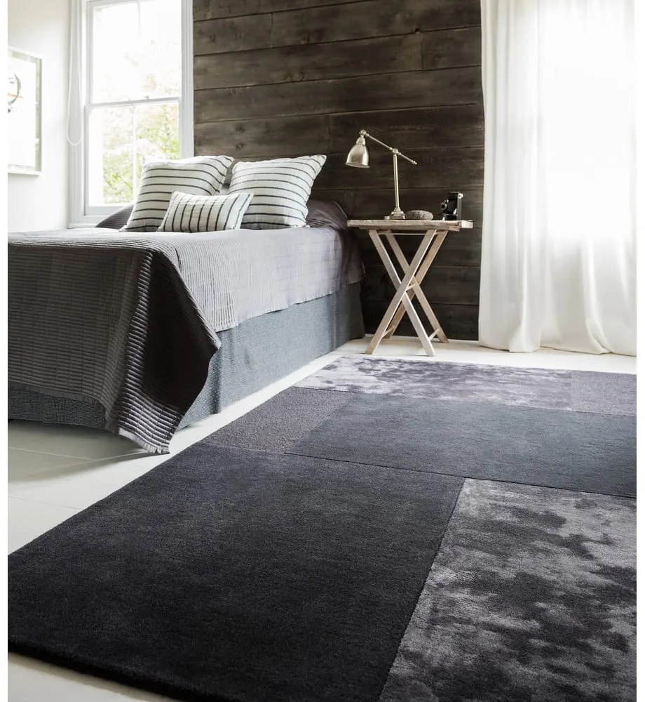 Antracitovosivý koberec Asiatic Carpets Tate Tonal Textures, 160 x 230 cm
