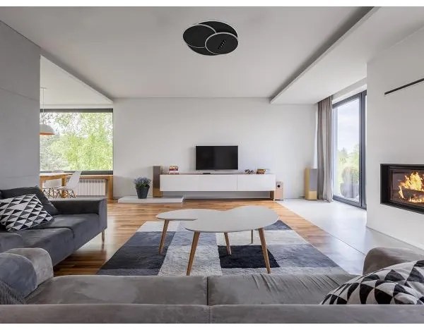 LED Stmievateľné stropné svietidlo LED/90W/230V 3000-6500K čierna +diaľkové ovládanie