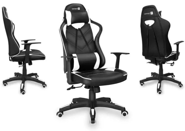 CONNECT IT CGC-0700-WH - Herná stolička LeMans Pro čierno-biela