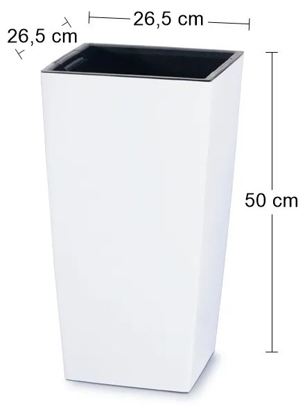 Plastový kvetináč DURS265 26,5 cm - biela