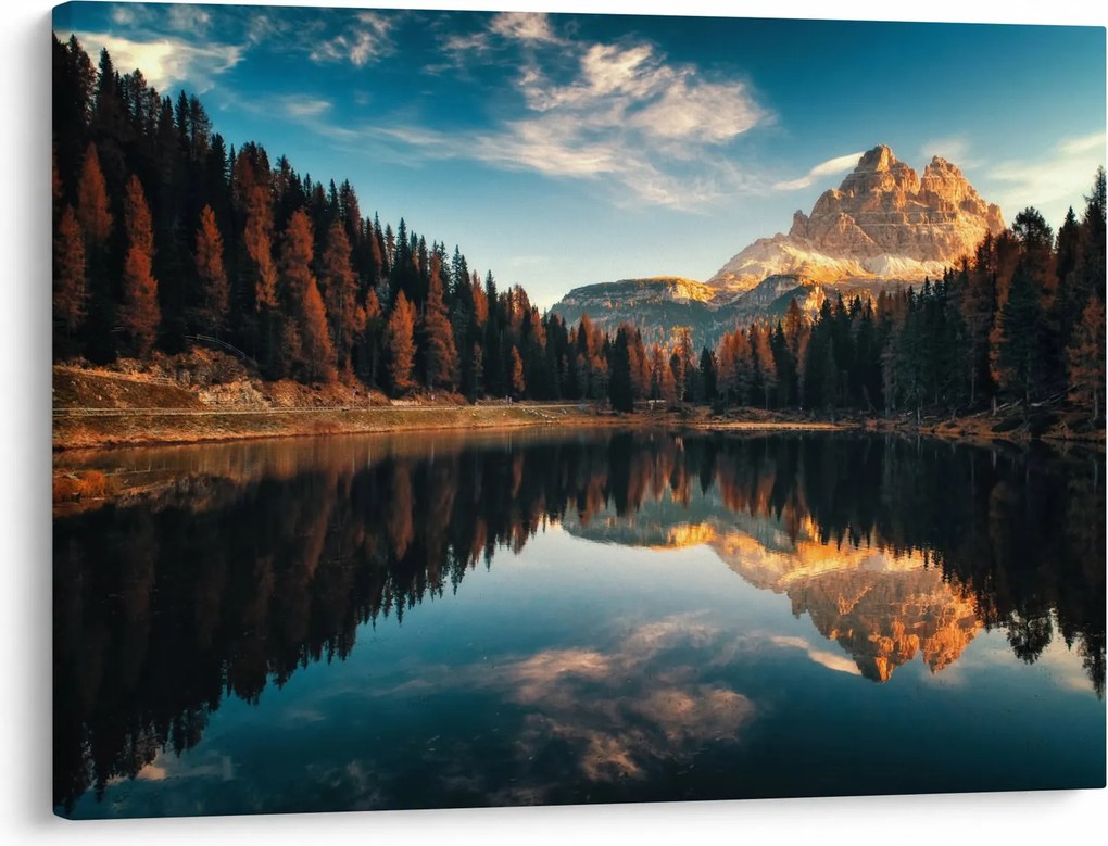 Obraz - Alpy, Taliansko, Dolomity, Lago Antorno (70x50 cm)