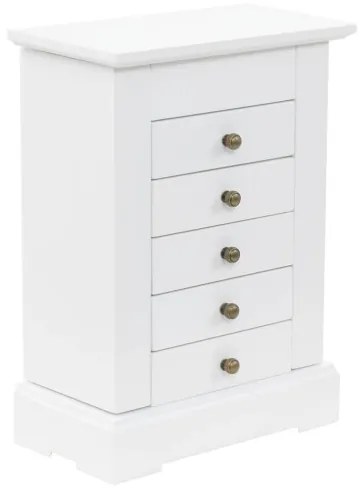 vidaXL Skrinka na šperky so zrkadlom, MDF, 25 x 13,5 x 34 cm-