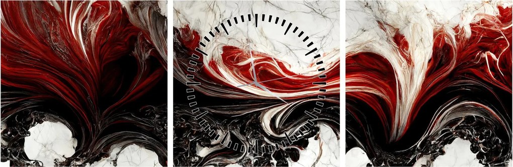 Obraz - Moderné abstrakcie (s hodinami) (90x30 cm)