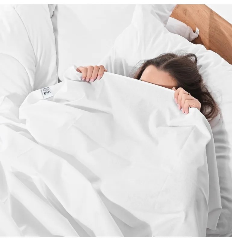 Plachta posteľná biela pevná Daria EMI, Pevná dvojplachta 200x220