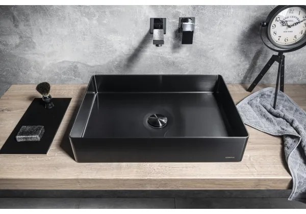 Sapho - Umývadlo na dosku AURUM 50x35 cm antracit