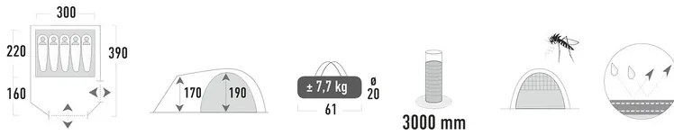 High Peak Rodinný stan pre 4-5 osôb Regent 5  (100236873)