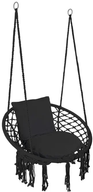 Závesné kreslo TOGO s vankúšmi, čierne