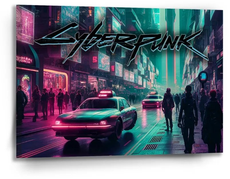 Sablio Obraz Cyberpunk 2077 Mesto - 90x60 cm