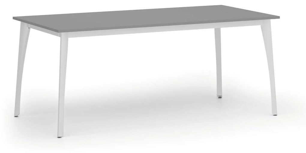 Rokovací stôl PRIMO OMEGA, 1800 x 900 mm, biela podnož, grafit