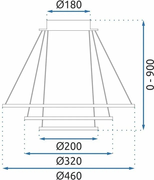Toolight Toolight, LED stropné osvetlenie 46cm, G040-3CP, čierna, OSW-06307