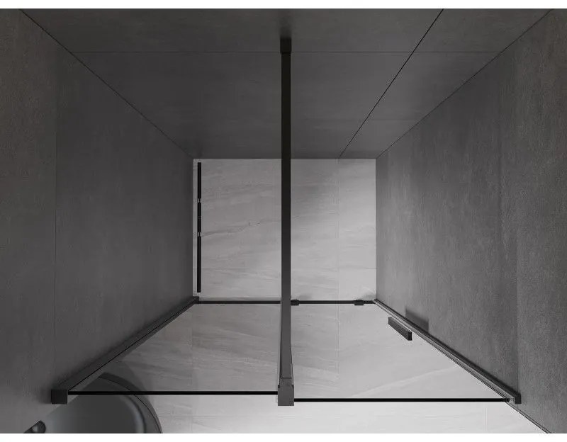 Mexen Velar, posuvné sprchové dvere do otvoru 110 cm, 8mm šedé sklo, čierna matná, 871-110-000-41-70