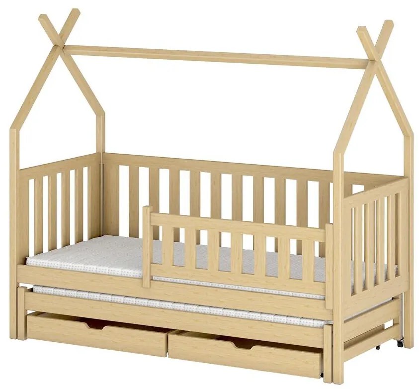 Posteľ Domček Tytus 80x160 borovica