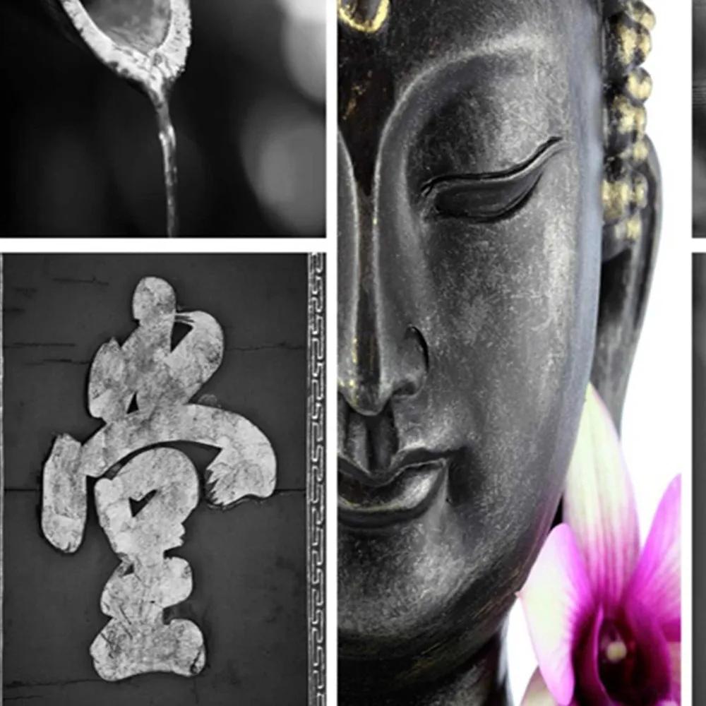 Ozdobný paraván Buddha Zen Květiny - 180x170 cm, päťdielny, korkový paraván