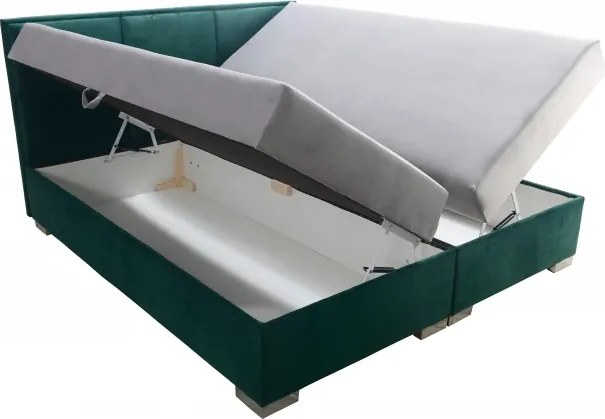 Čalúnená posteľ Kvadrat II, 200x160, zelená / šedá (an 4810/4817)