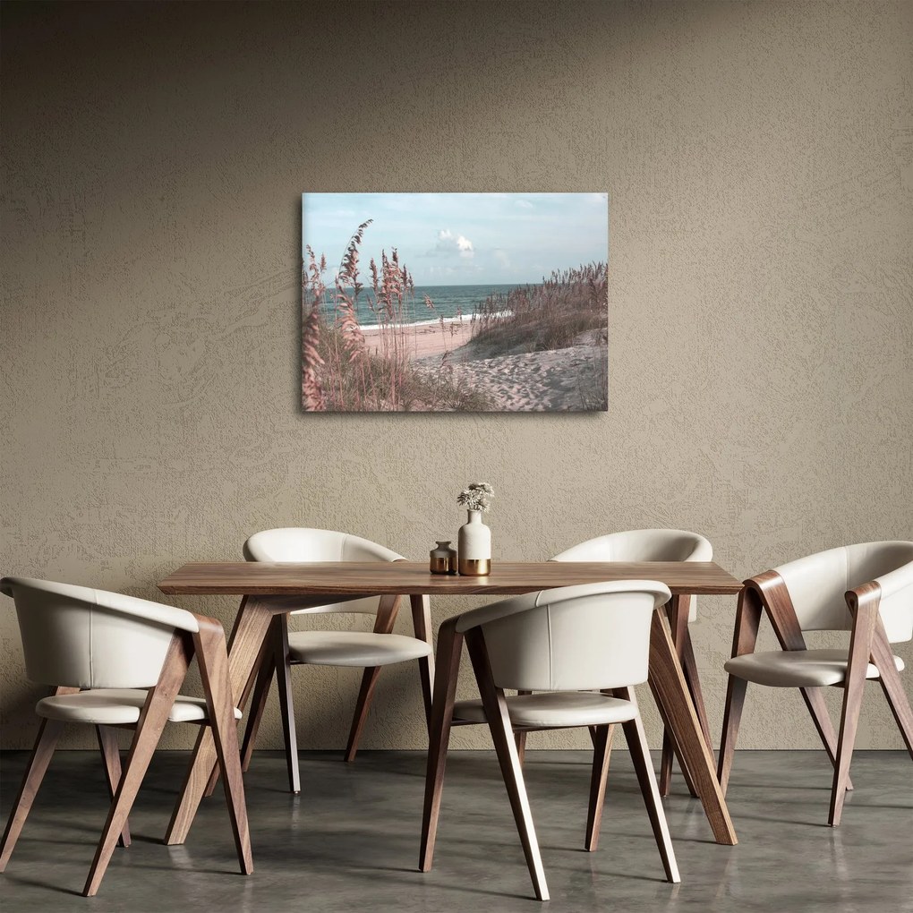 Obraz - Ružová pláž (70x50 cm)