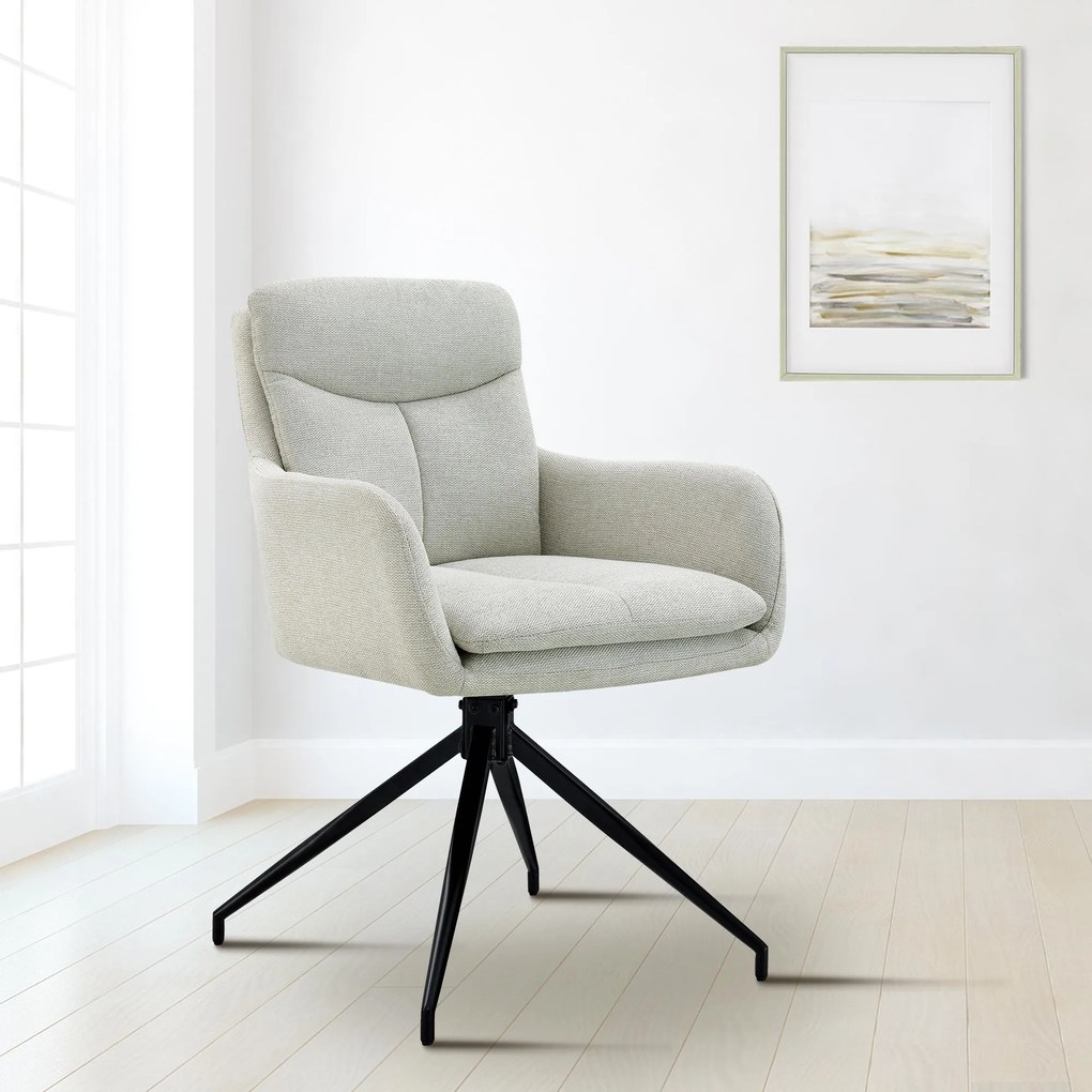 Jedálenská stolička Somers - látka - krémová