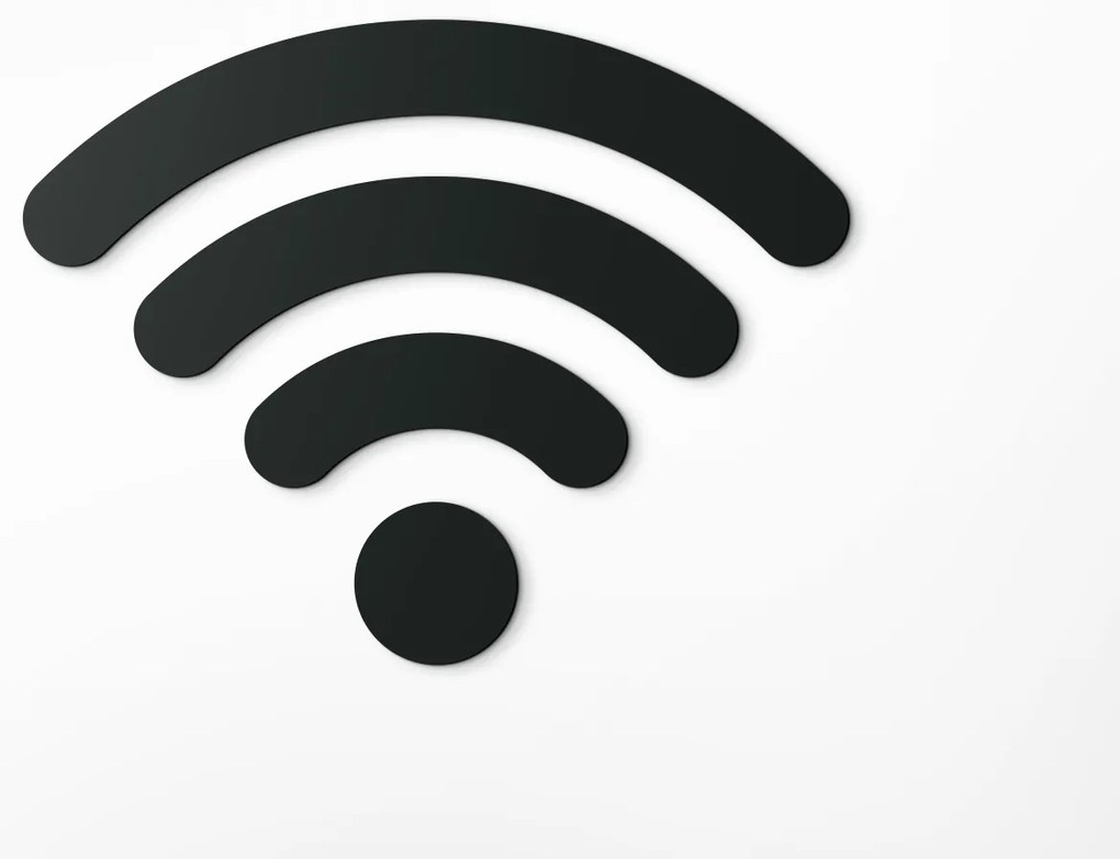 drevko Nálepka Wifi na stenu Rozmer obrazu: 25,5 x 32,5 cm, Farba dekorácie: Čierna