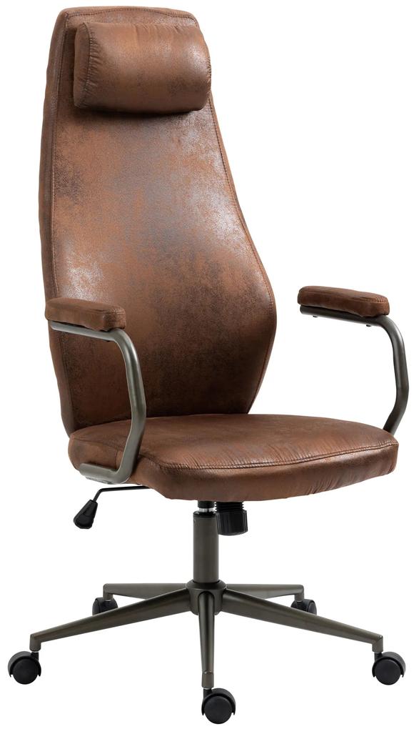 Kancelárska stolička Pocatello v industriálnom štýle ~ koženka - Cognac antik
