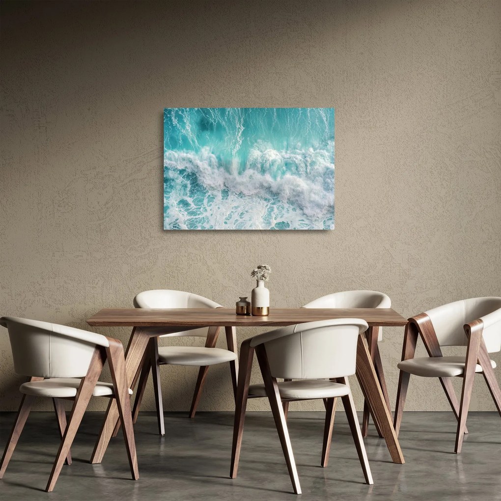 Sklenený obraz - Pohľad na vlny oceánu (70x50 cm)