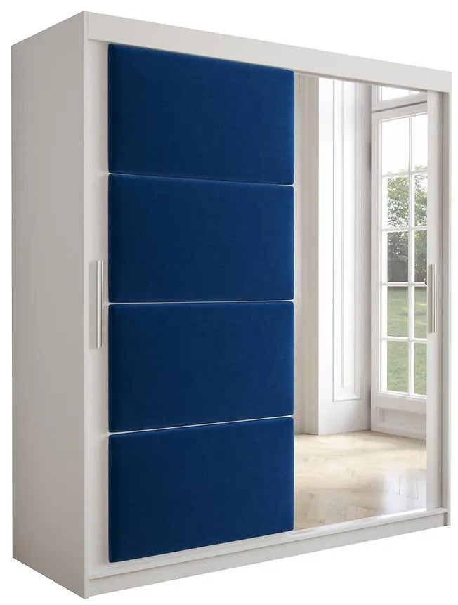 Skriňa Tapi 180 Biely/Modrá