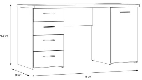 Písací stôl ARENO biely