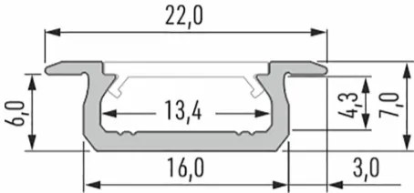 Led-Labs LED profil LUMINES typ Z strieborný elox 3m