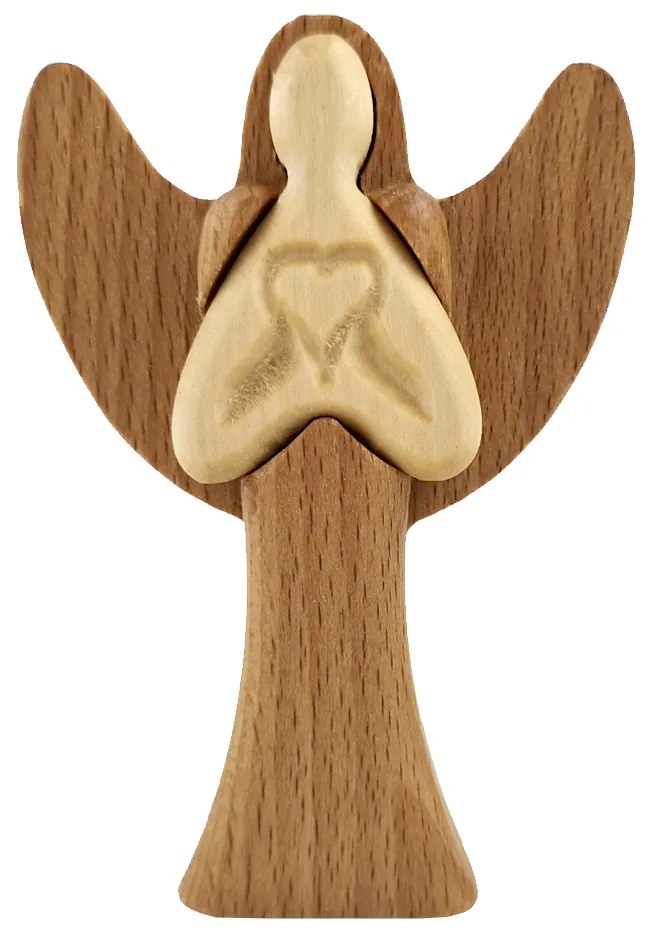 AMADEA Drevený anjel, masívne drevo, výška 10 cm