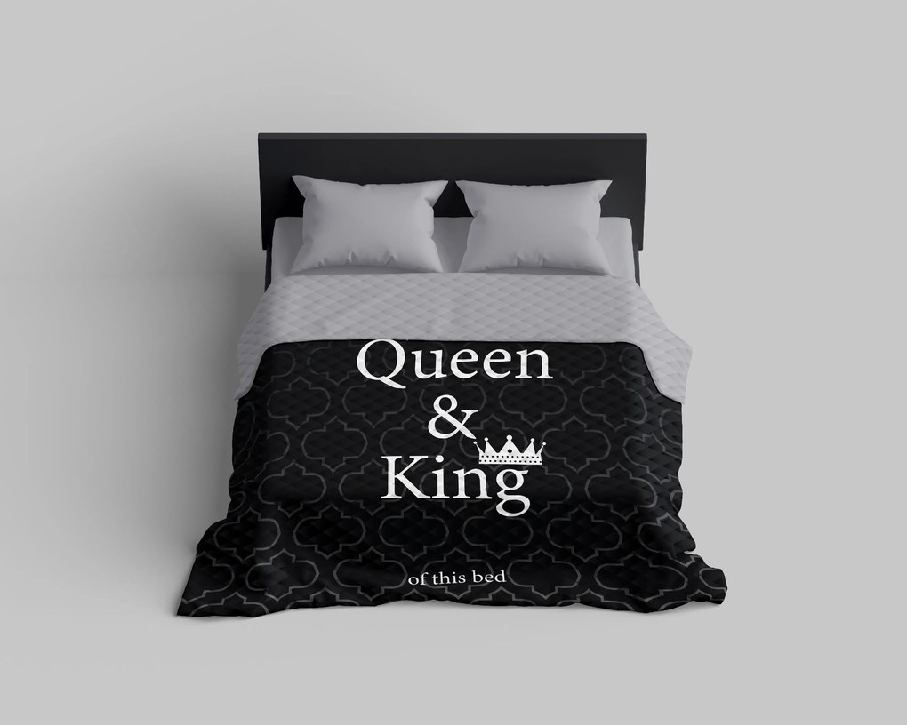 Detexpol Luxusný prehoz na posteľ 220x240 cm - Queen a King black