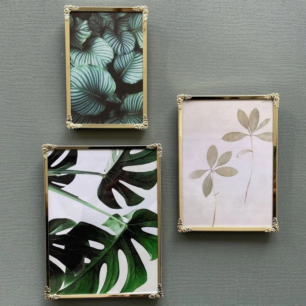 Kovový stojací/na stenu rámček v zlatej farbe 13,5x18,5 cm Decora – Zilverstad