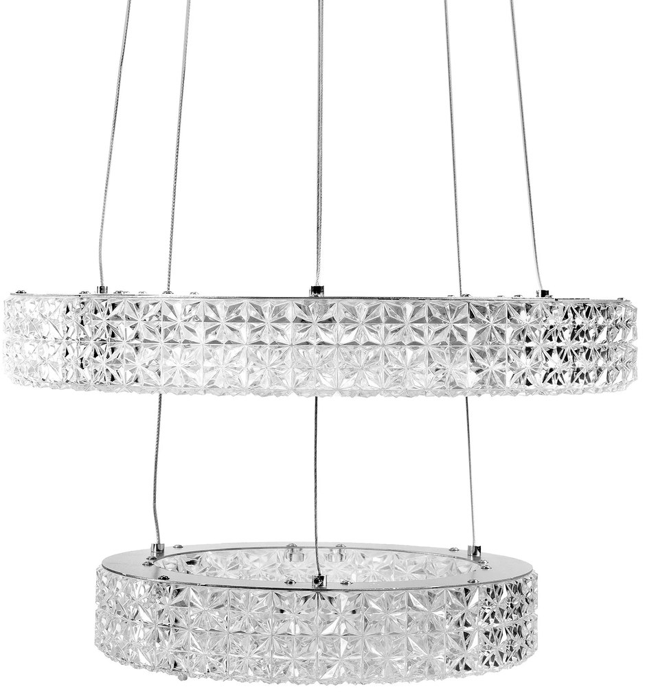 Toolight Toolight, LED krištáľové stropné svietidlo 40cm, 36W, 4000K, 3500 lm, MS006-CP, chrómová, OSW-09616